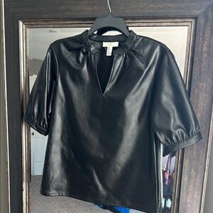 Halston Leather Top